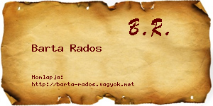 Barta Rados névjegykártya
